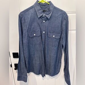 Express Casual Denim Button-Down Shirt